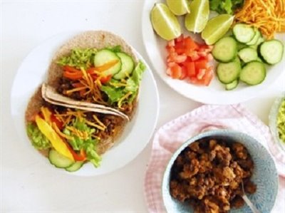 Tacos v&#233;g&#233; aux haricots noirs