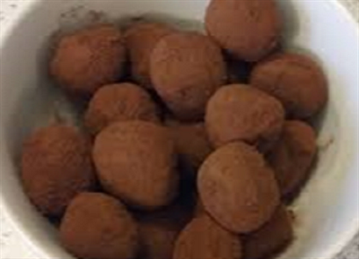 Truffes aux pois verts